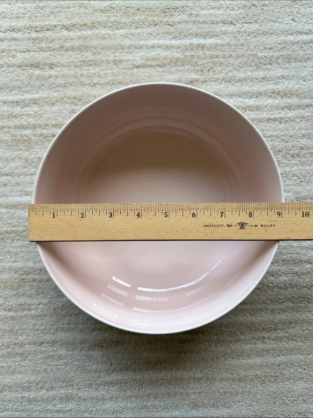 Crate & Barrel Hue Blush Pink Aaron Probyn All-Purpose Serving Bowl Porcelain 9”